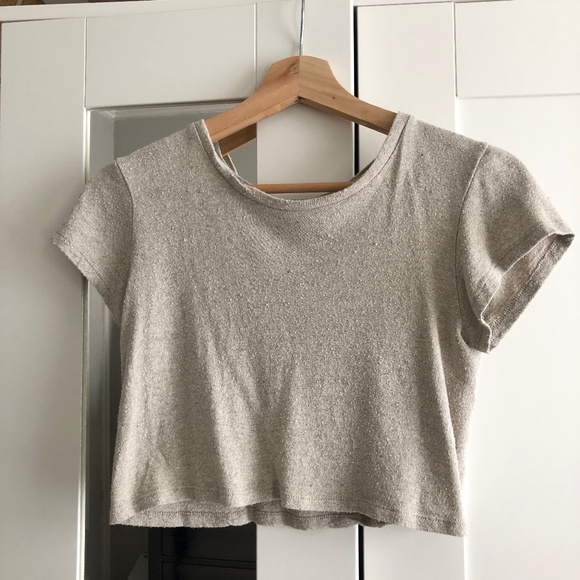 OZMA of California Lou tee Silk Noil heather grey S - Picture 1 of 7